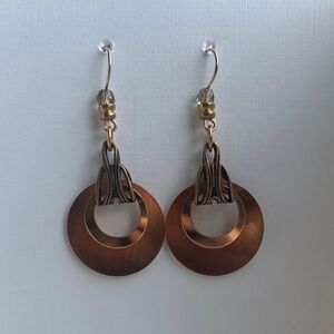 Antique Metal Dangle Earrings - New in box